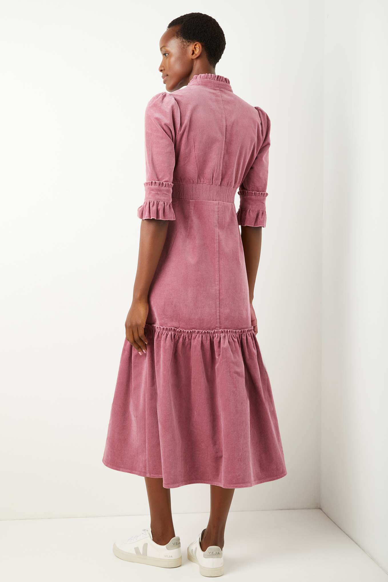 Isobel Corduroy Dress - Blush - Longer ...